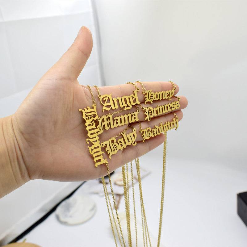 Casual Creative Durable Ancient English Letter Necklaces