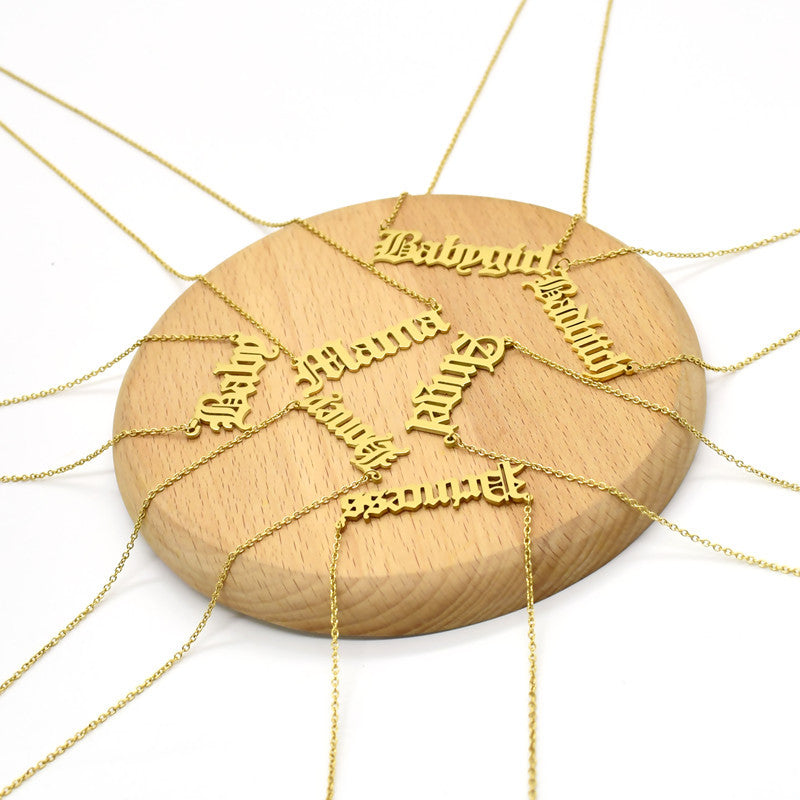 Casual Creative Durable Ancient English Letter Necklaces