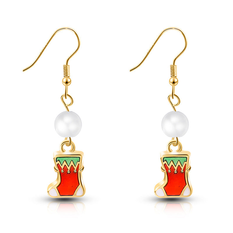 Personality Christmas Eve Popular Santa Claus Earrings