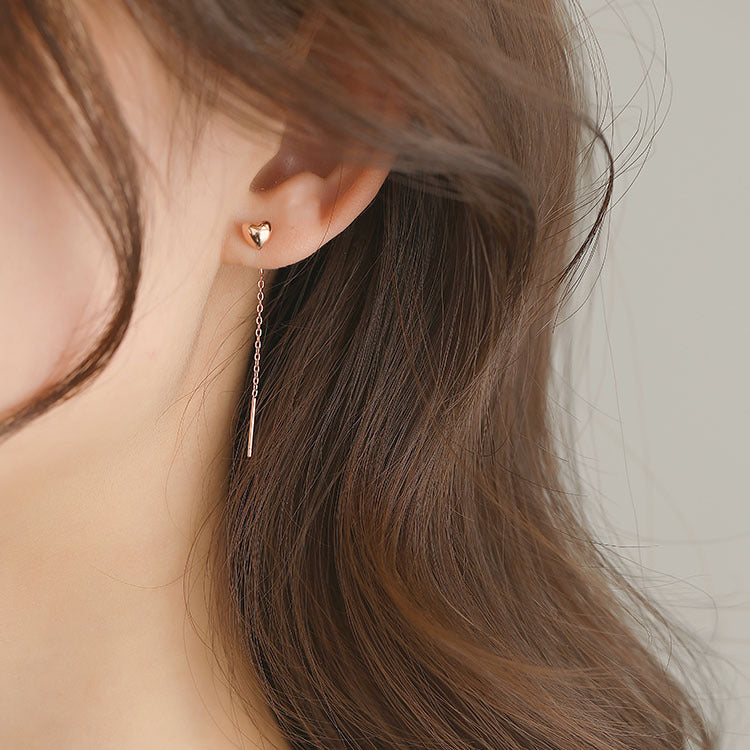 Women's Gold Sier Needle Tassel Elegant Long Style Ear Line