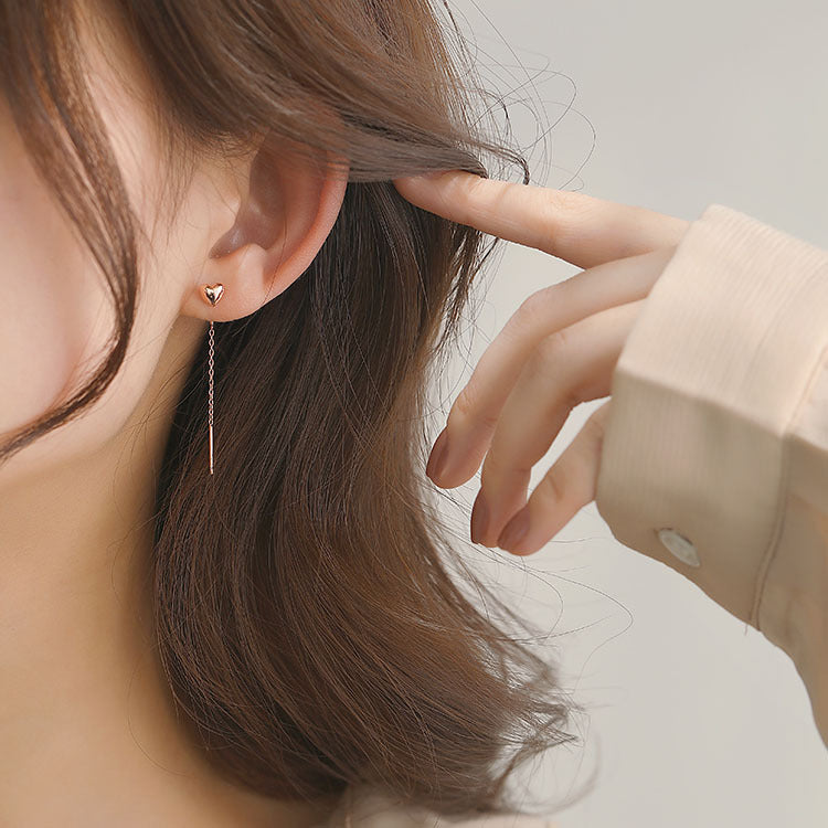 Women's Gold Sier Needle Tassel Elegant Long Style Ear Line