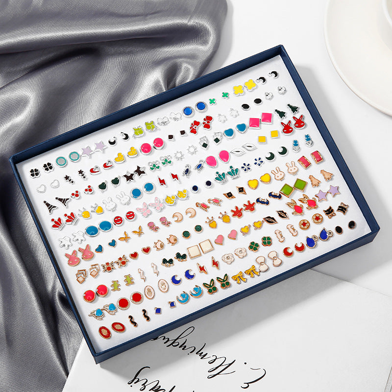 Women's For Earings Auricular Needle Rhinestone Pearl Cartoon Sweet Polymer Stud Earrings