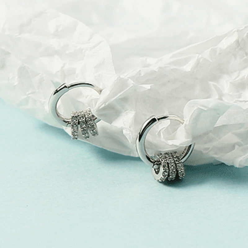 Women's Multiple Ways To Wear Exquisite Diamond Round Fashionable Cold Style Earrings