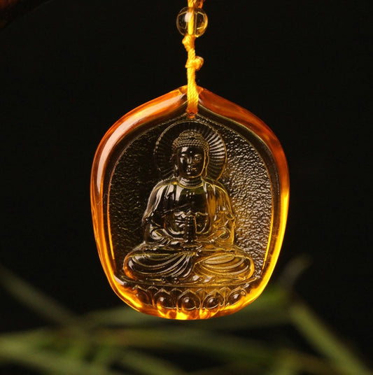 Glaze Maitreya Tantric Pharmacist Buddha Temple Knot Green Pendants