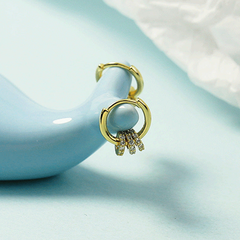 Women's Multiple Ways To Wear Exquisite Diamond Round Fashionable Cold Style Earrings