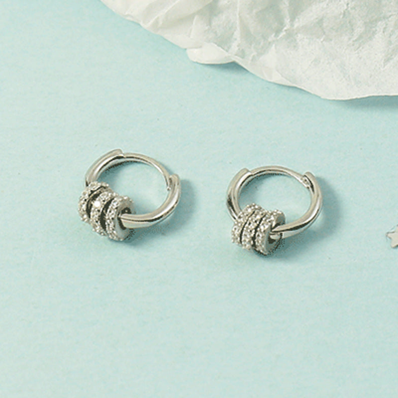 Women's Multiple Ways To Wear Exquisite Diamond Round Fashionable Cold Style Earrings