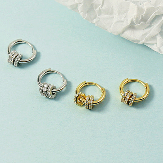 Women's Multiple Ways To Wear Exquisite Diamond Round Fashionable Cold Style Earrings