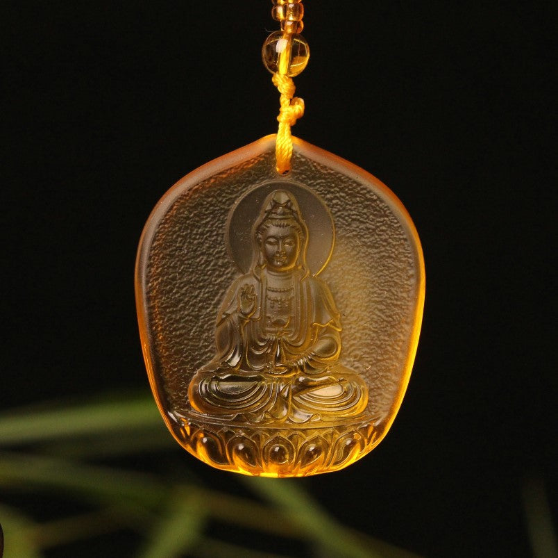 Glaze Maitreya Tantric Pharmacist Buddha Temple Knot Green Pendants