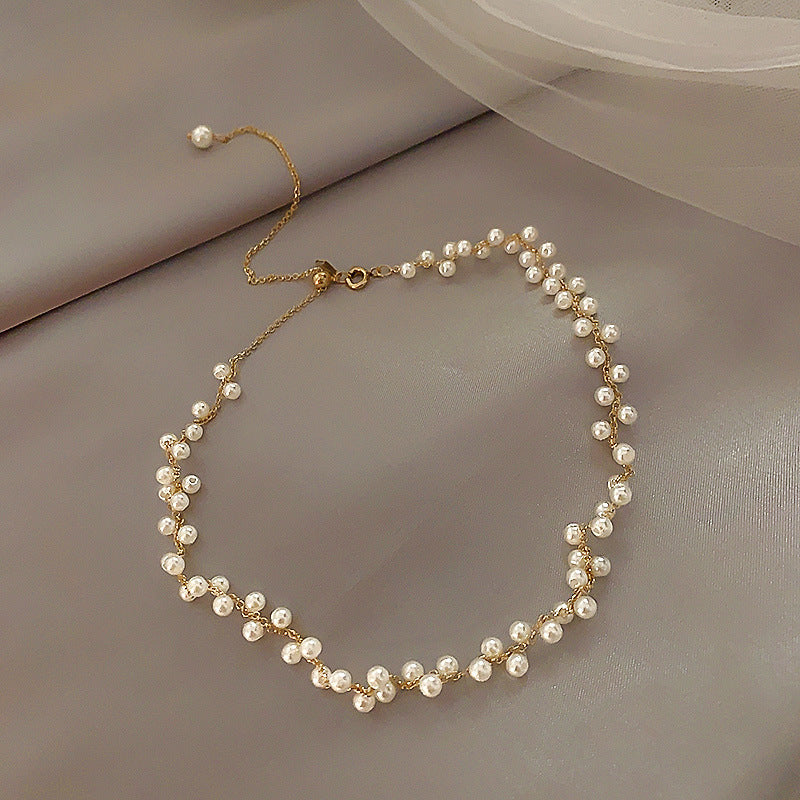 Short Pearl Chain Clavicle Fashion Artificial Necklace