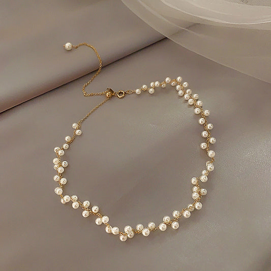 Short Pearl Chain Clavicle Fashion Artificial Necklace