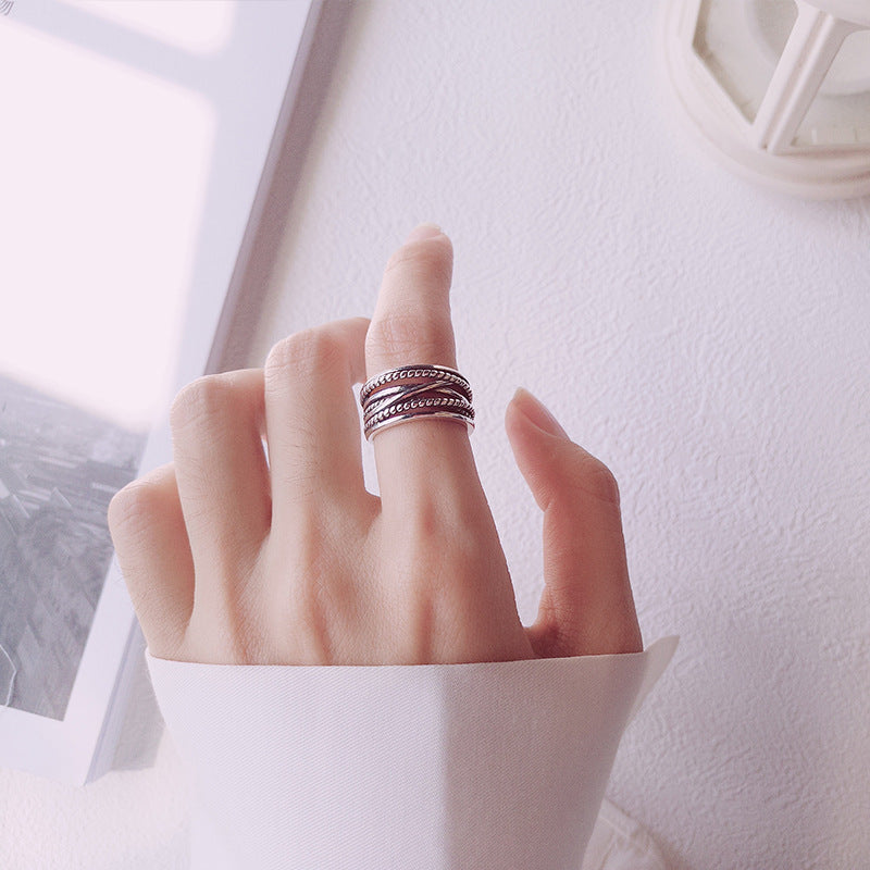 Stacked Vintage Female Design Simple Cold Rings