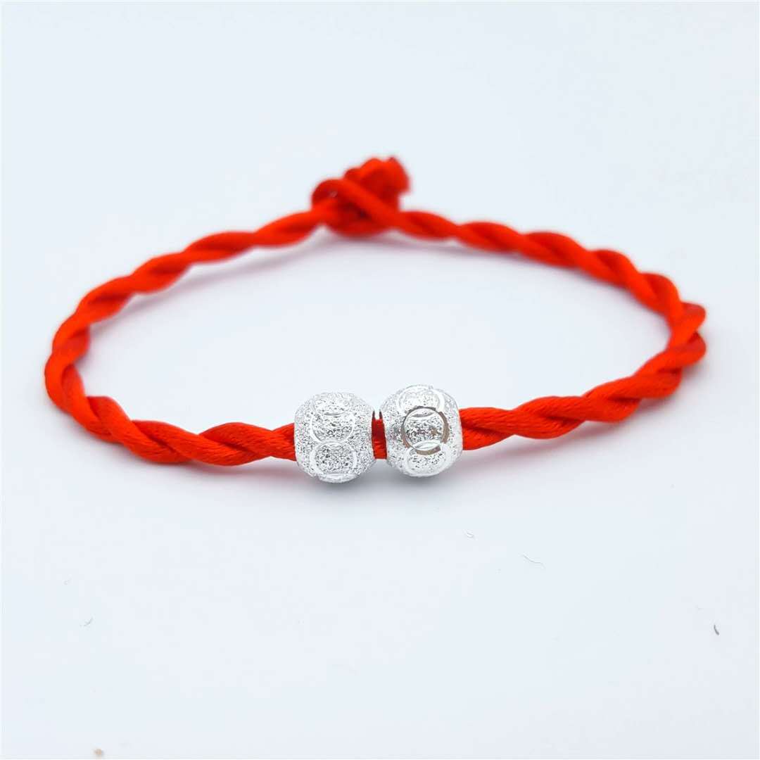 Red Black Rope Chain Lucky Beads Sliver Gift Bracelets