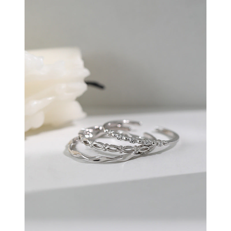 Korean Style Sterling Sier Temperament Micro Rings