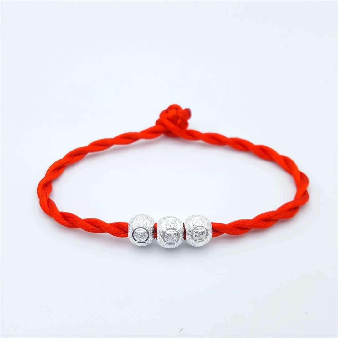 Red Black Rope Chain Lucky Beads Sliver Gift Bracelets