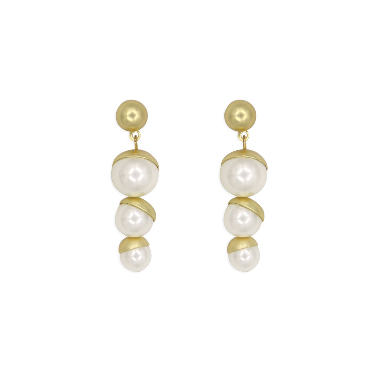 Women's Color Optional Three-row Pearl Glass Magnetic Buckle Necklaces
