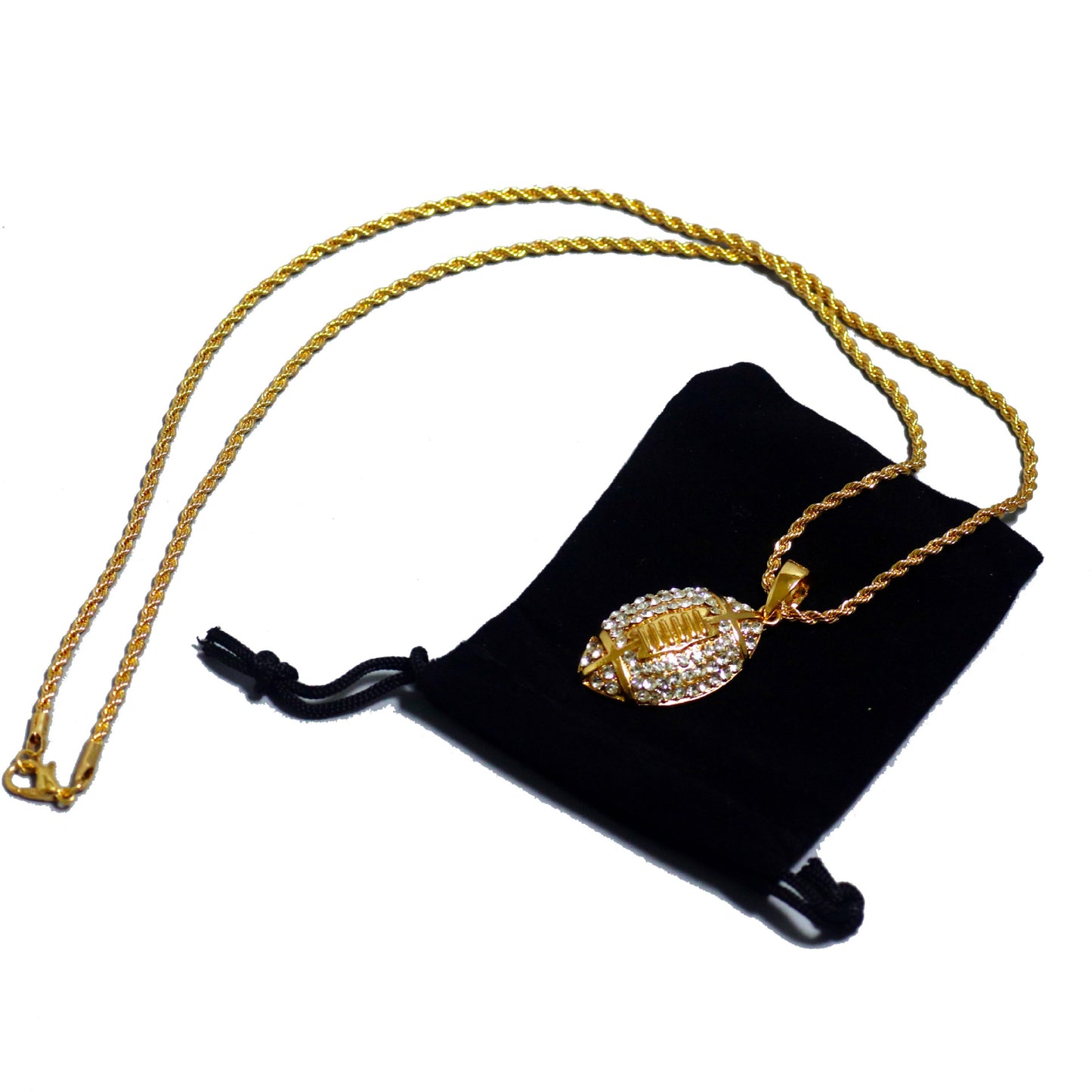 Glamorous Durable Men's Rugby Sports Diamond Necklace