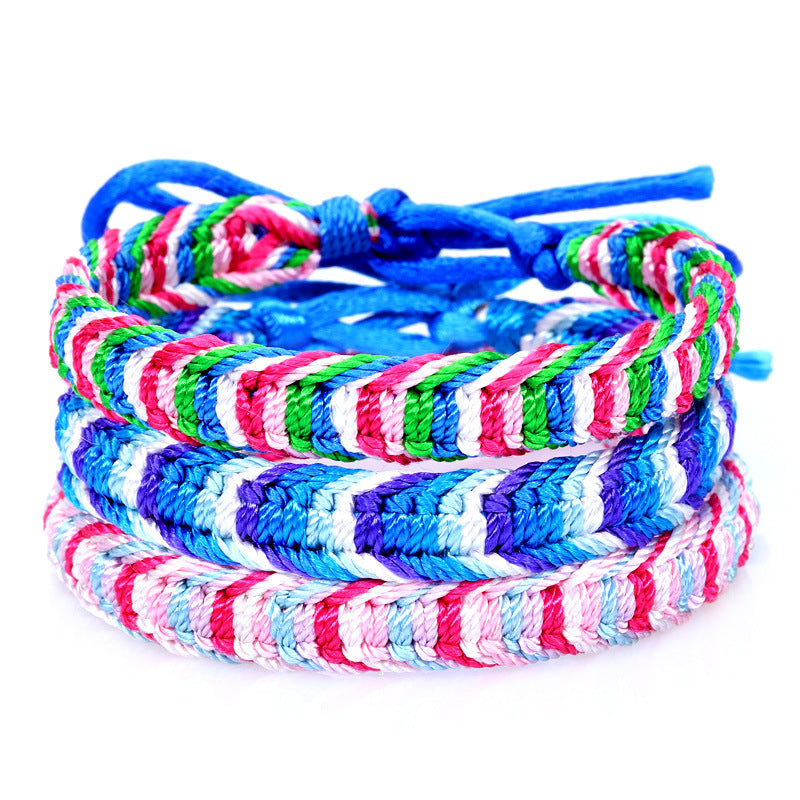 Colorful Woven Bohemian Rainbow Carrying Strap Bracelets