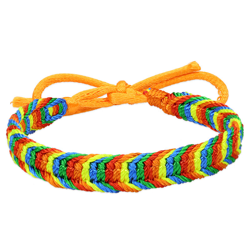 Colorful Woven Bohemian Rainbow Carrying Strap Bracelets