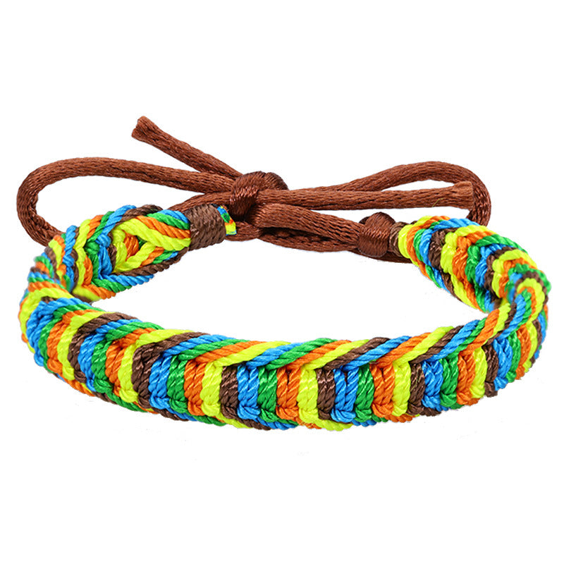 Colorful Woven Bohemian Rainbow Carrying Strap Bracelets