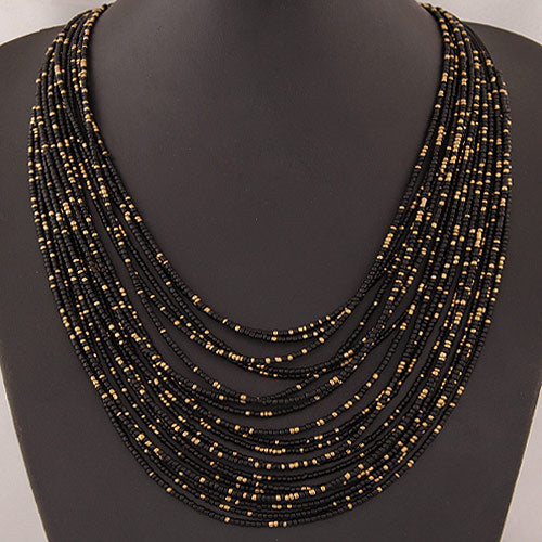 Ethnic Style Hand-woven Beads Stringed Multilayer Necklace
