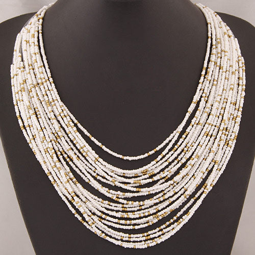 Ethnic Style Hand-woven Beads Stringed Multilayer Necklace