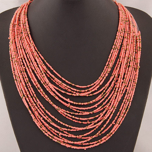 Ethnic Style Hand-woven Beads Stringed Multilayer Necklace