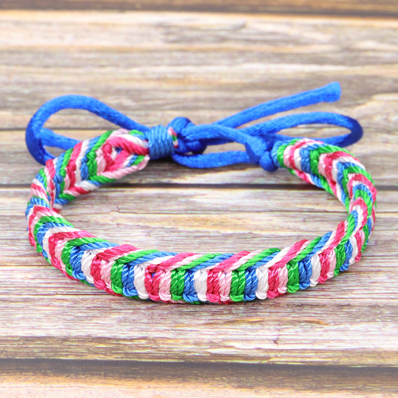 Colorful Woven Bohemian Rainbow Carrying Strap Bracelets