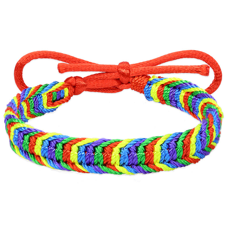 Colorful Woven Bohemian Rainbow Carrying Strap Bracelets