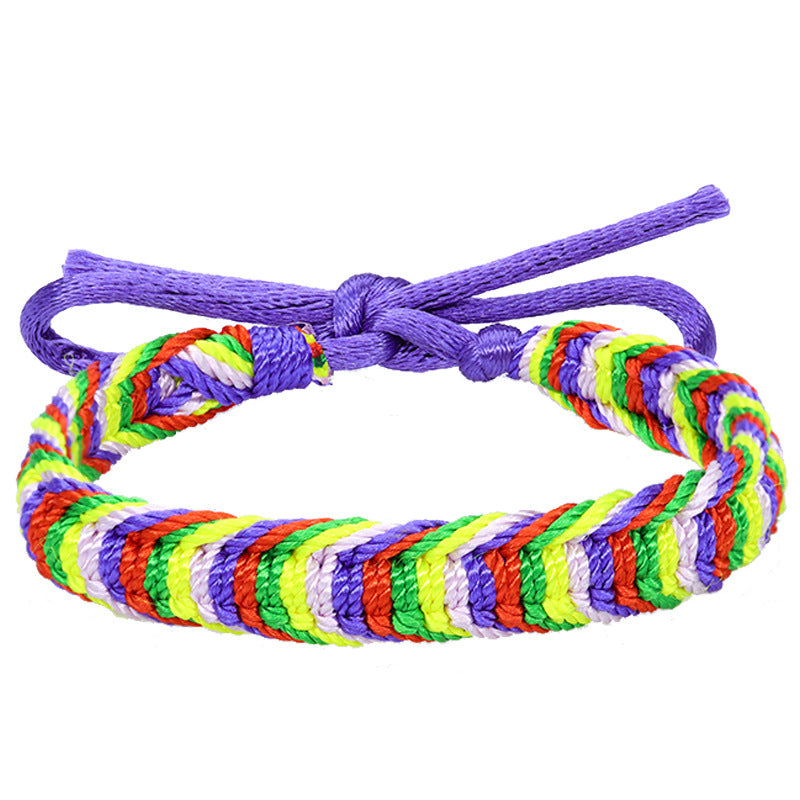 Colorful Woven Bohemian Rainbow Carrying Strap Bracelets