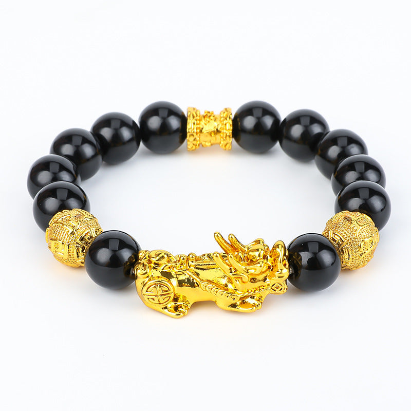 Women's & Men's Vietnam Placer Gold Pi Beads Plated Bracelets