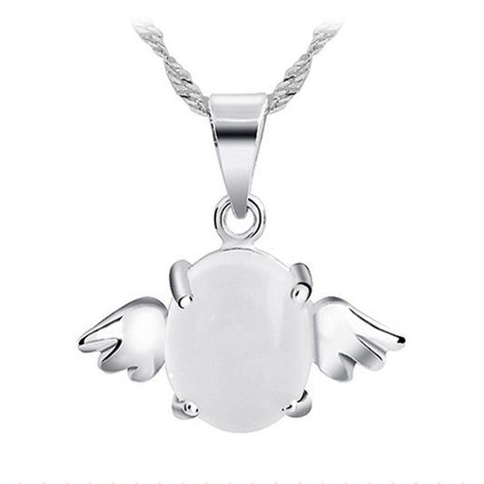 Women's Sier Plated Female Accessories Short Clavicle Chain Angel Pendants