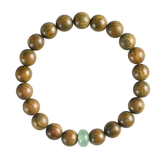 Women's & Men's Style Retro Chinese Sandalwood Single Circle Couple Prayer Bracelet