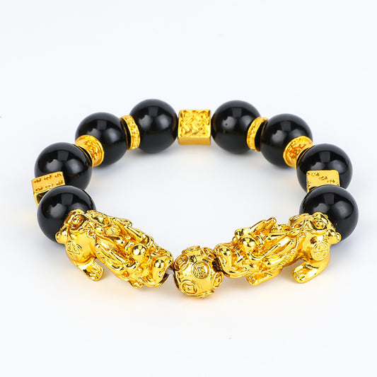 Women's & Men's Vietnam Placer Gold Pi Beads Plated Bracelets