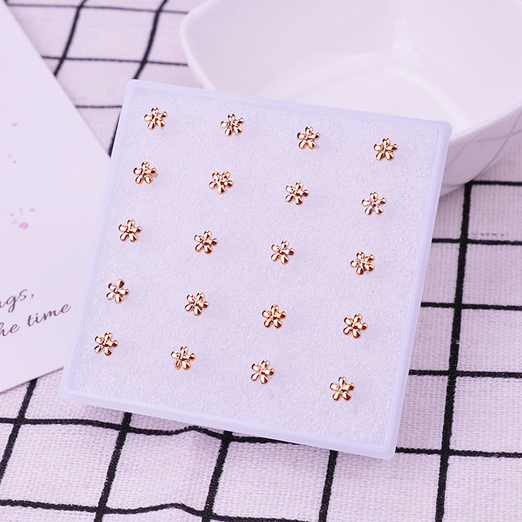 Gold Pentagram Female Stall Plastic Resin Stud Earrings