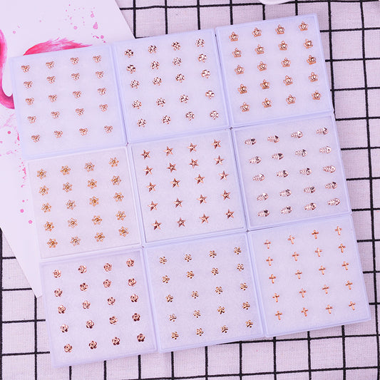 Gold Pentagram Female Stall Plastic Resin Stud Earrings