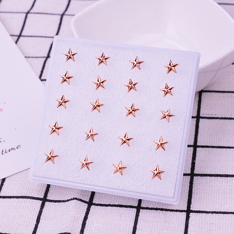 Gold Pentagram Female Stall Plastic Resin Stud Earrings
