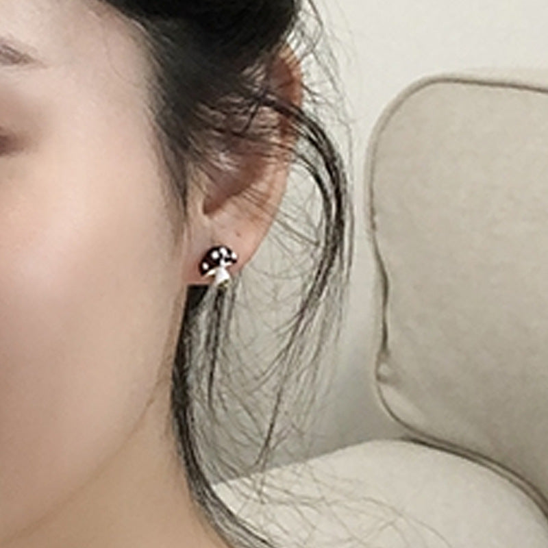 Personalized Summer Mushroom Shape Ear Pastoral Style Female Fresh Stud Earrings