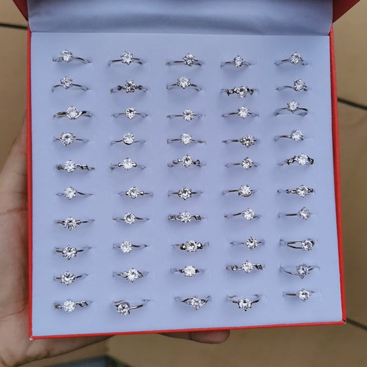 Live Plated Real Platinum Zircon Diamond Rings