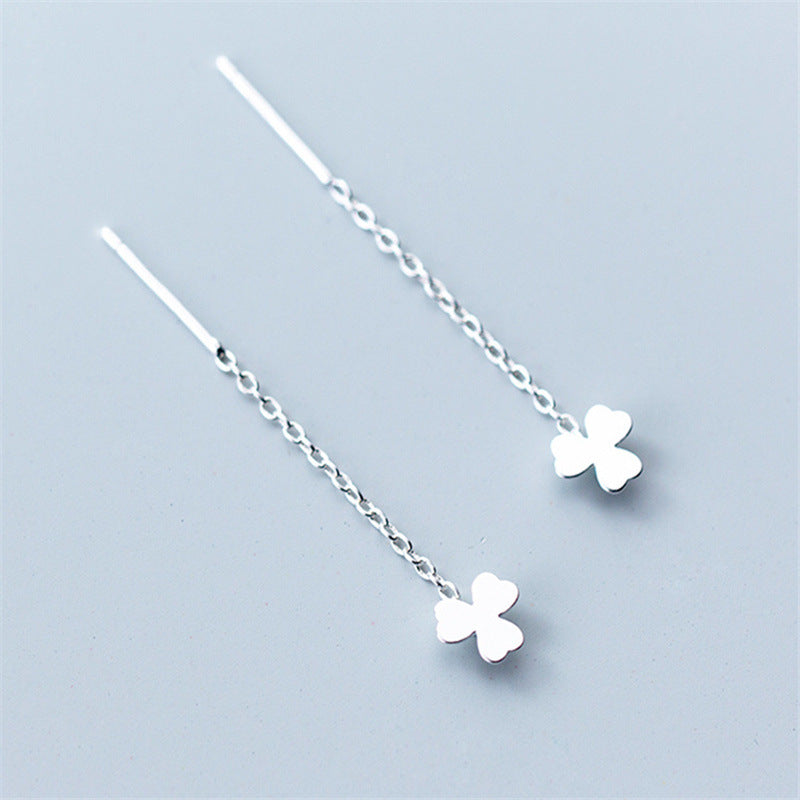 Lucky Female Korean Style Simple Eardrops Chain Earrings