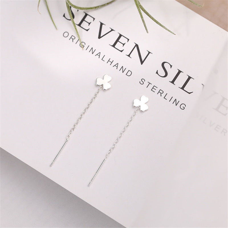 Lucky Female Korean Style Simple Eardrops Chain Earrings