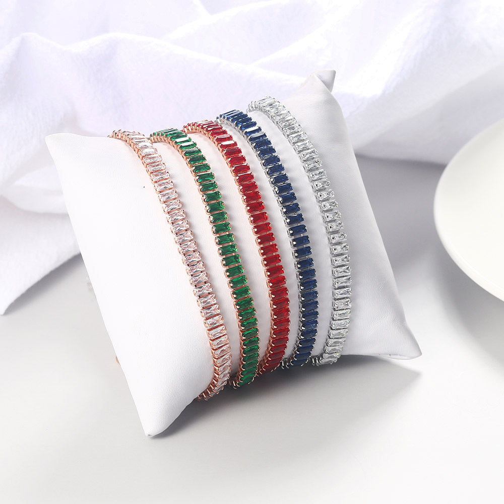 Women's Full Diamond Adjustable Crystal Popular Square Color Bracelets