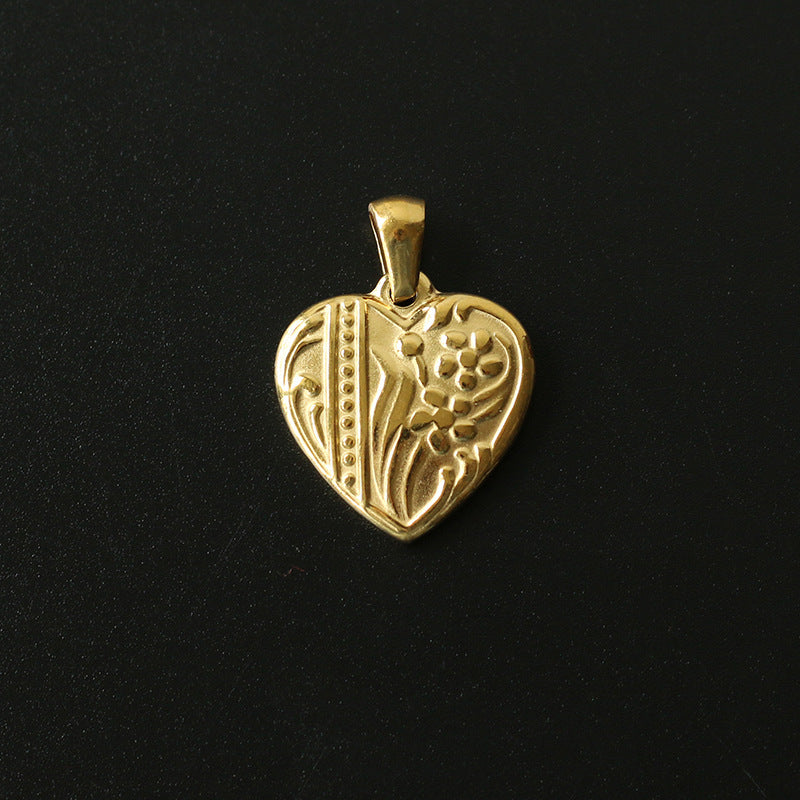 Coin Cross Peach Heart Angel Retro Pendants