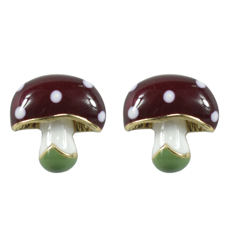 Personalized Summer Mushroom Shape Ear Pastoral Style Female Fresh Stud Earrings