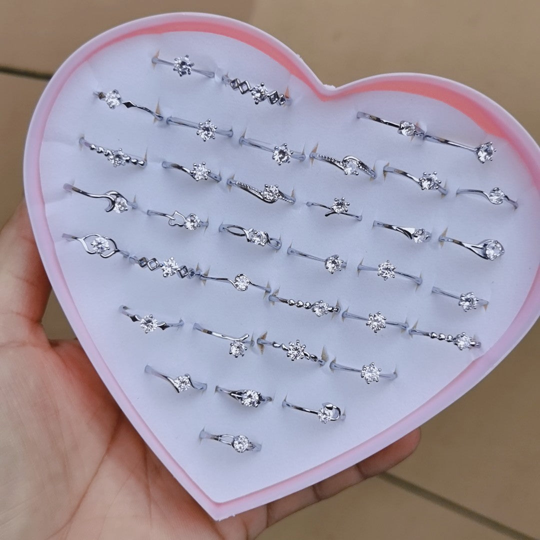 Live Plated Real Platinum Zircon Diamond Rings