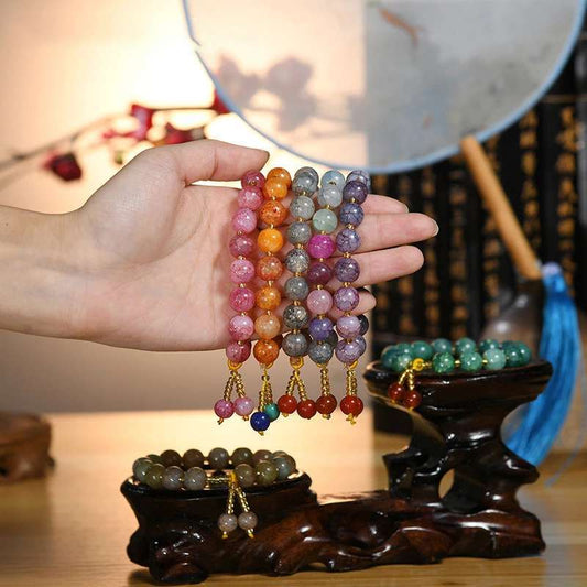 Colorful Red Green Ice Crack Popcorn Stone For Bracelets