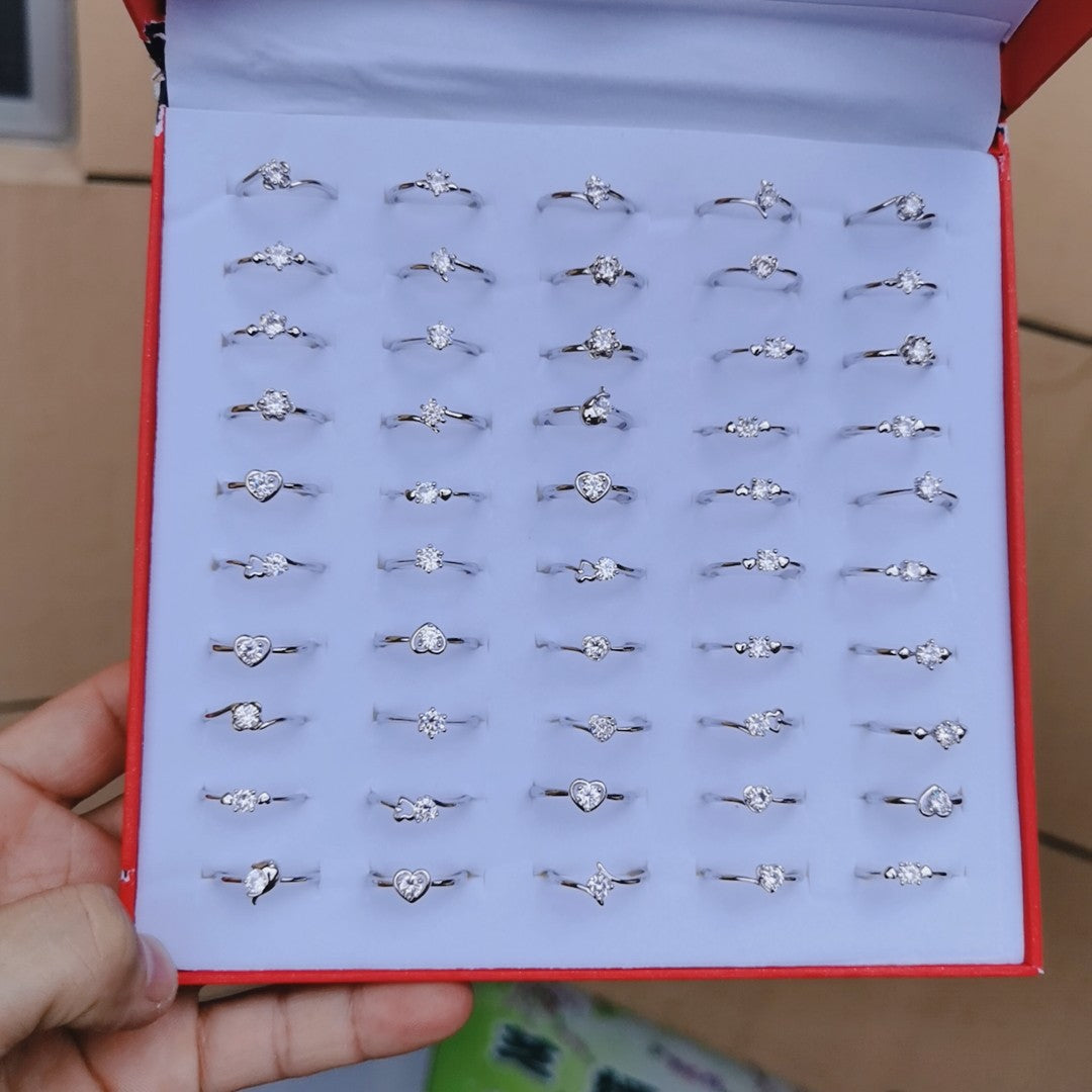 Live Plated Real Platinum Zircon Diamond Rings