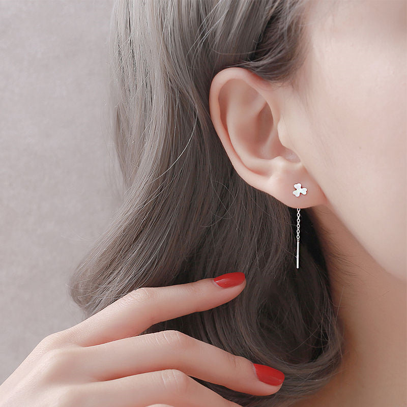 Lucky Female Korean Style Simple Eardrops Chain Earrings