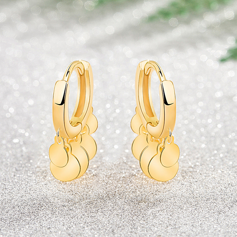 Women's Simple Fashion Temperament Personality Water Drop Short Round Earrings