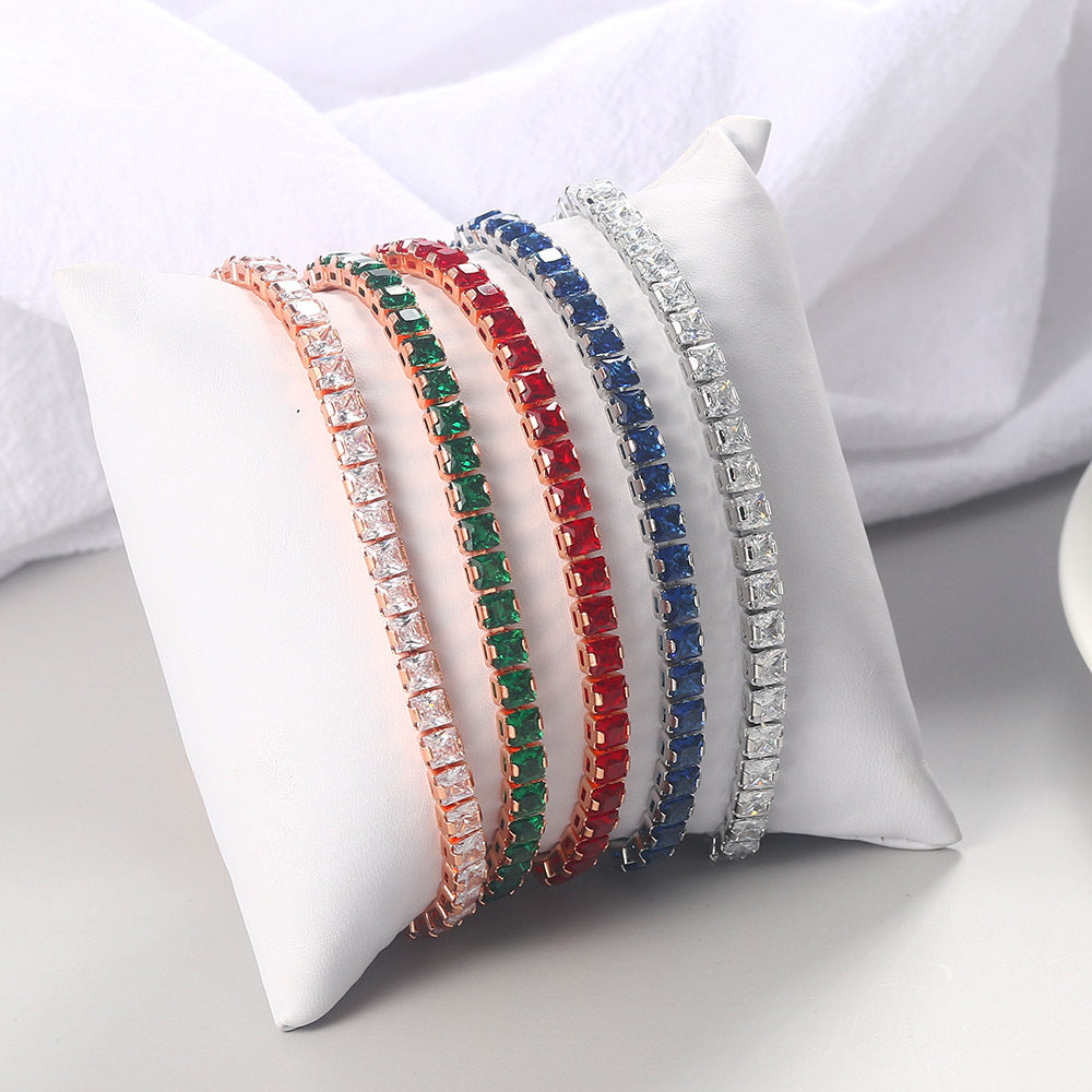 Women's Full Diamond Adjustable Crystal Popular Square Color Bracelets