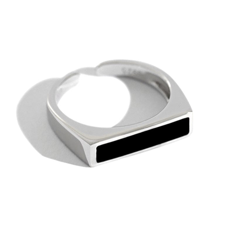 Fashion Geometry Pattern Square Round Smooth Opening Male Rings